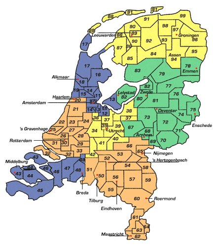 Postcode Kaart Nederland Download Gratis Vogels